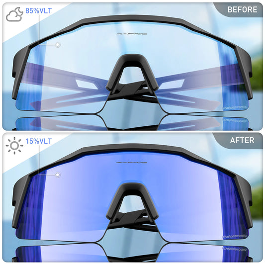 Photochromic Cycling Sunglasses for Men Cycl Glasses Mountain Bicycle Goggles Women Outdoor Sports Running UV400 Eyewear